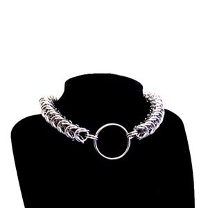 Custom hand made chain mail o ring choker necklace